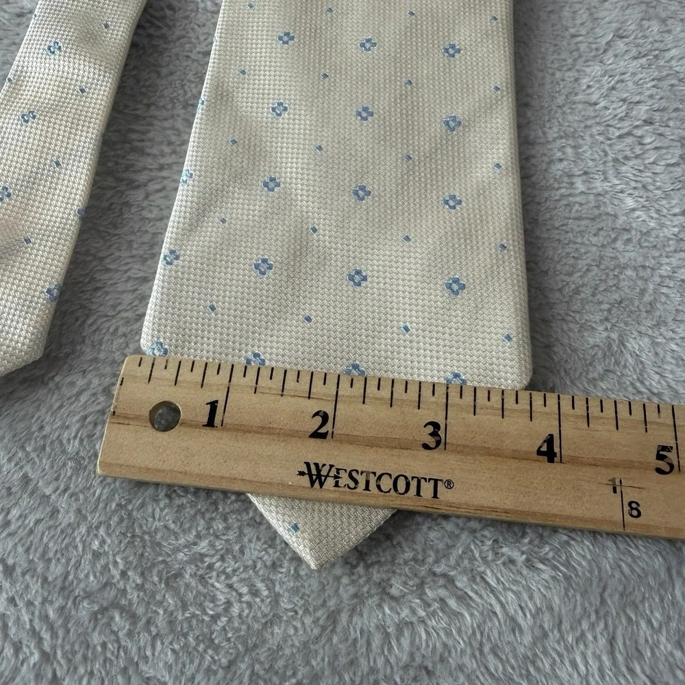 Brooks Brothers Mens Necktie Yellow Blue Geometric Floral 57x3.75 Office Wedding